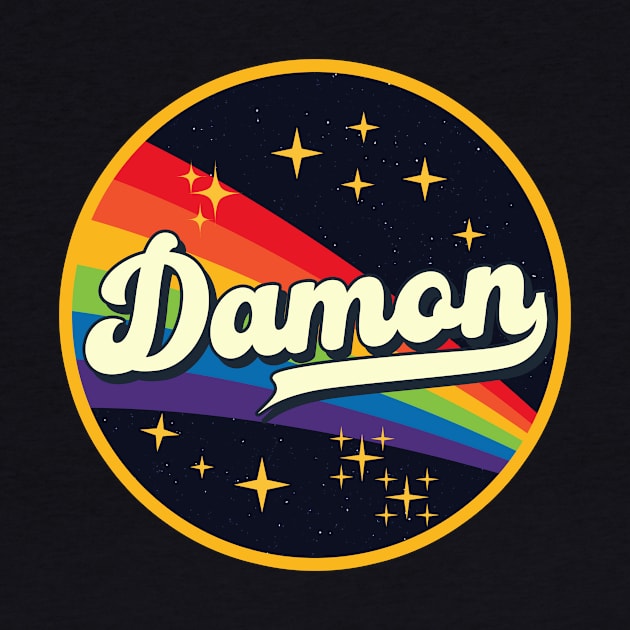 Damon // Rainbow In Space Vintage Style by LMW Art